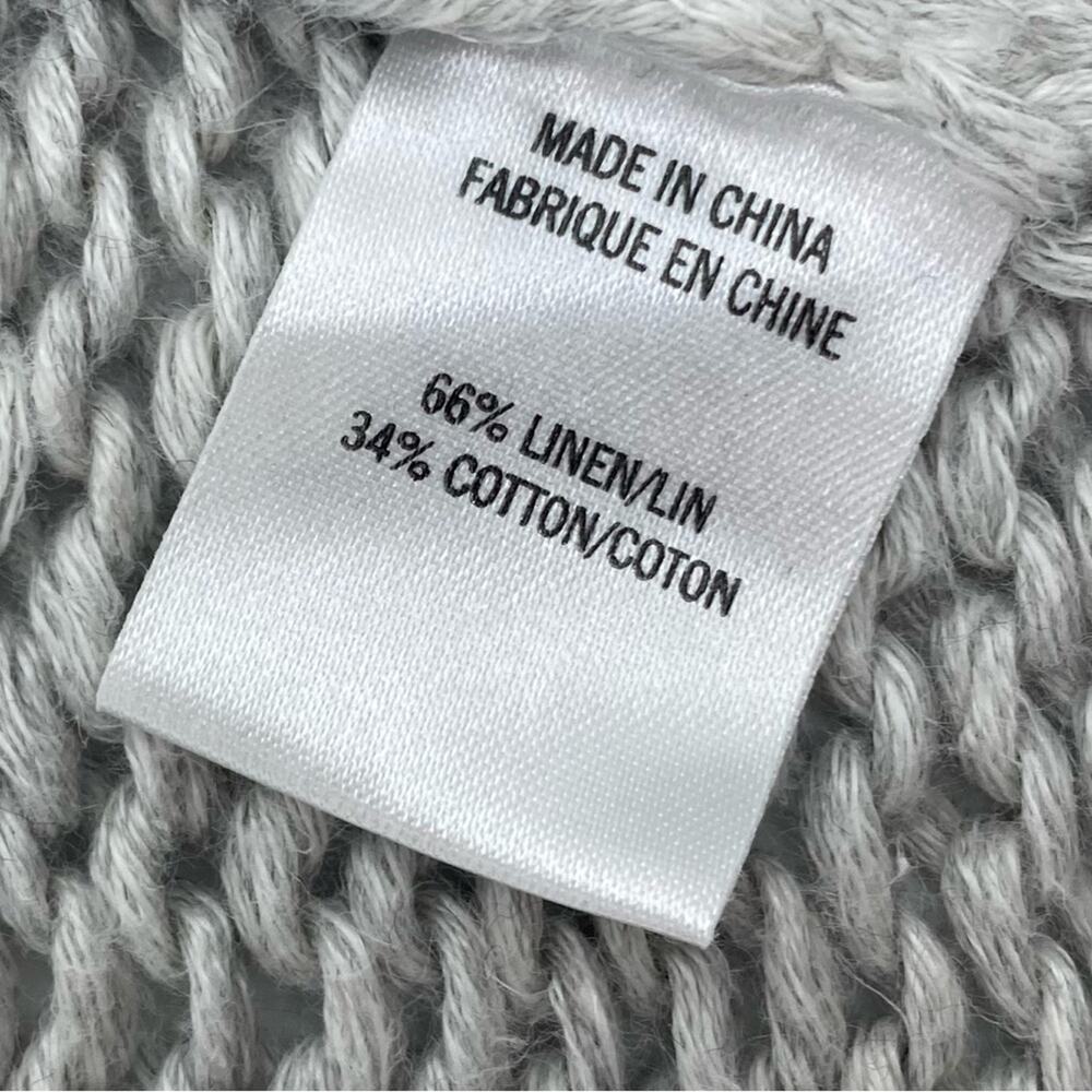 Theory women’s cardigan chunky knit gray open front linen blend sweater small - Picture 8 of 8